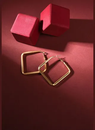 Pack of 2 Gold Plated Designer Hoop Earring