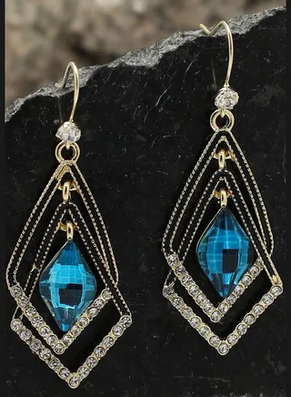 Gold Plated Designer Stone Drop Earring