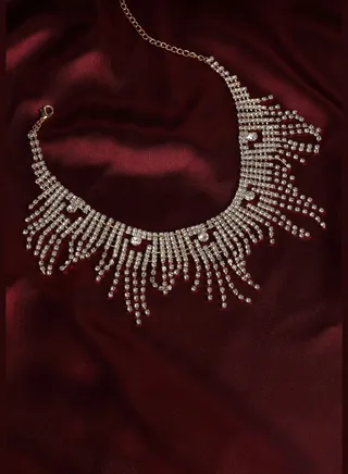 Gold Plated Pearls Party Bracelet For Women