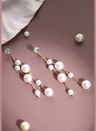 Gold Plated Pearls Casual Drop Earring For Women