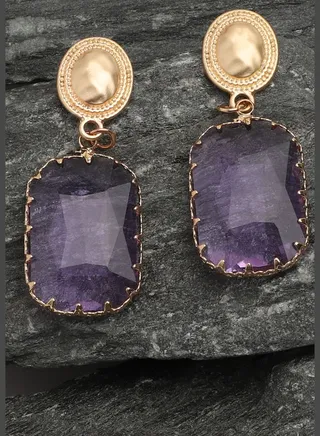 Gold Plated Party Designer Stone Drop Earring For Women