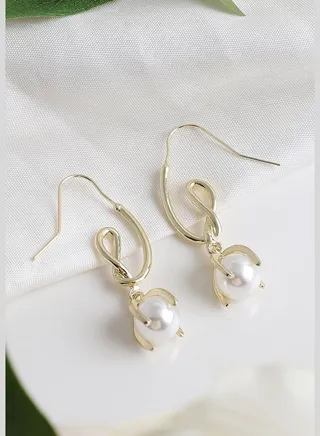 Gold Plated Party Pearls Drop Earring For Women