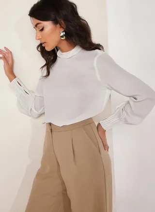 Adina Pleated Cuff Top