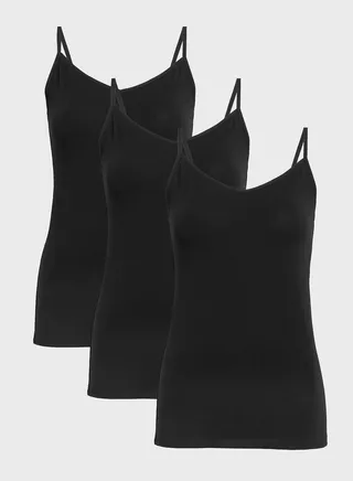 3 Pack Cotton Rich Strappy Vest