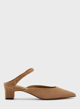 Pointy Mid Heel Mule Platform Pumps