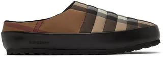 Burberry Brown & Beige Northaven Check Slippers