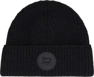 Woolrich Logo Patch Ribbed Beanie