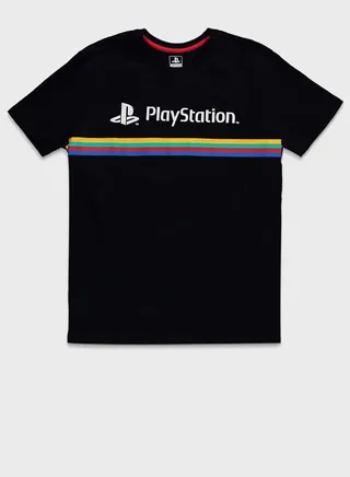 Playstation Color Stripe Logo Crew Neck T-Shirt