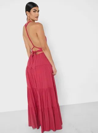 Halter Neck Sleeveless Dress