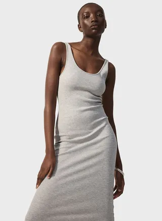 Scoop Neck Ribbed Dress