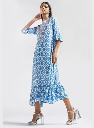 Embellished V-Neck Dress