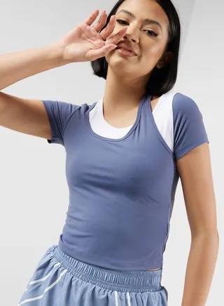 Contrast Cutout Detail Athletic Top