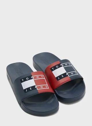 Branded Upper One Strap Slides