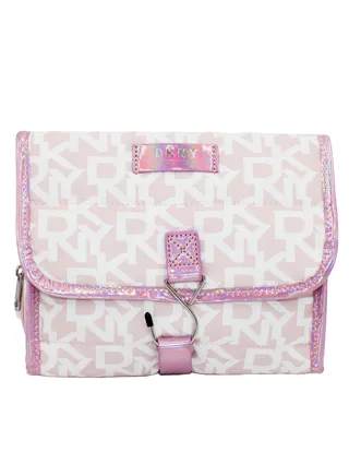 DKNY Signature Puffer Roll Bag Cosmetic Bag, Travel Make up Bag Small, Small Lightweight Cosmetic Bag Storage Bag, Small Makeup Bag, Travel Toiletry Bag