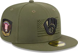 Men's New Era Green Milwaukee Brewers 2023 Armed Forces Day On-Field 59FIFTY Fitted Hat