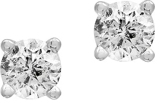 14K White Gold & 0.15 TCW Diamond Stud Earrings
