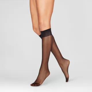 L'eggs Everyday Women's Reinforced Toe 10pk Knee Highs - Black One Size