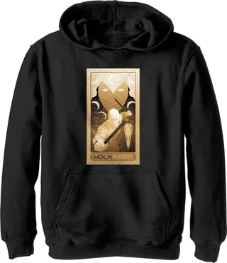 Boy's Marvel: Moon Knight Hieroglyph Poster Pull Over Hoodie - Black - X Large