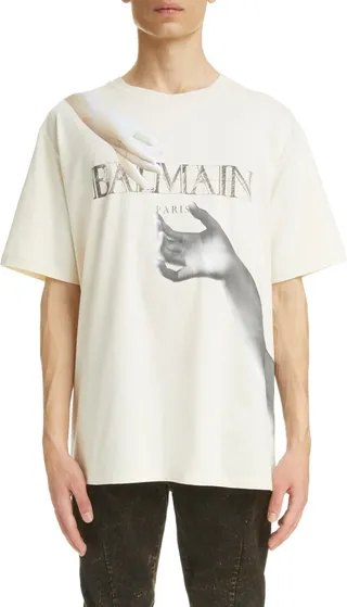 Statue Print Logo Cotton Graphic Tee