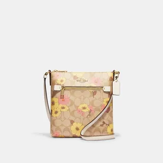 Mini Rowan File Bag In Signature Canvas With Floral Cluster Print