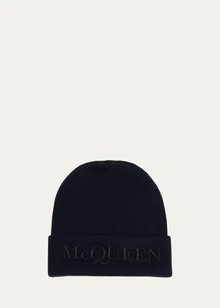 Men's Logo-Embroidered Cashmere Beanie Hat