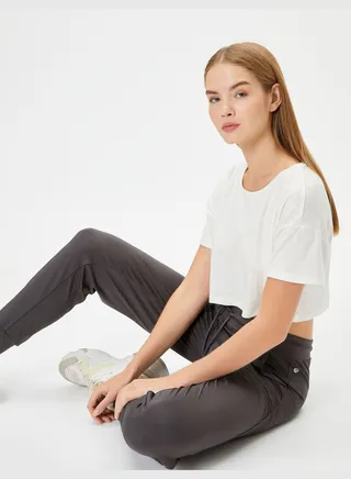 High Rise Sport Jogger Sweatpants Skinny Drawstring Pockets