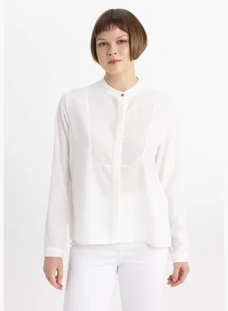 Woman Woven Long Sleeve Blouse
