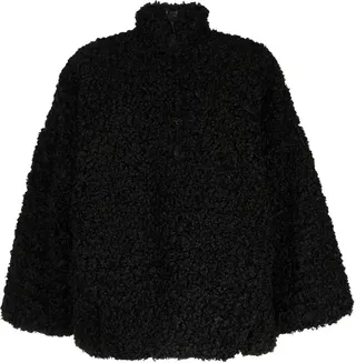 Faux-Shearling Pullover Zip Jacket