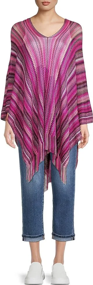 Chevron Fringe Poncho