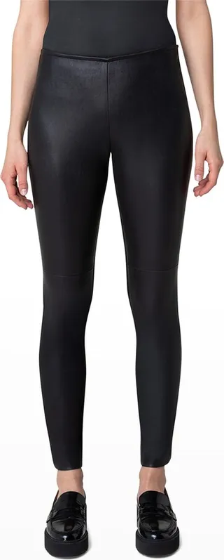 Combo Leather Skinny-Leg Fancy Pants
