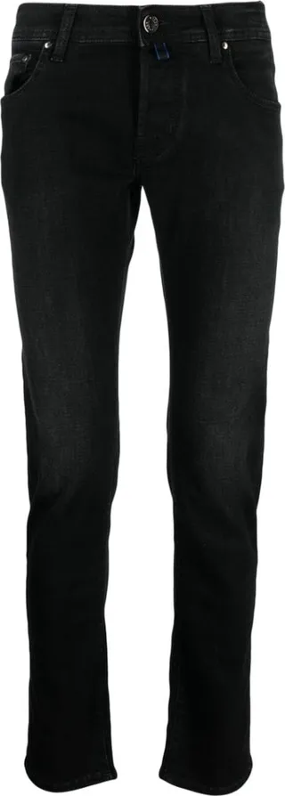 Contrasting-Pocket Skinny Trousers