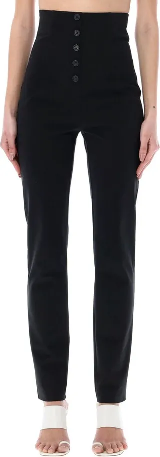High-waist Buttoned Pants