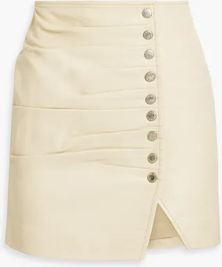Willa pleated leather mini skirt