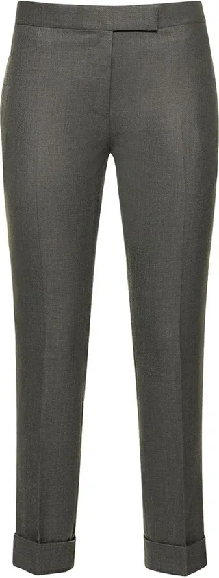Cropped super fine wool twill pants