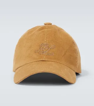 Monogram corduroy baseball cap