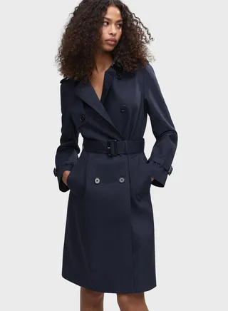 Button Detail Longline Trench Coat