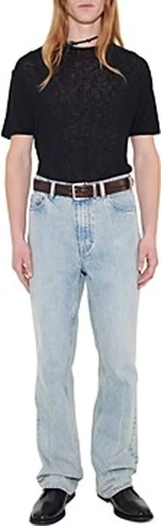 Our Legacy Straight Fit Bootcut Jeans in Bleached Crease Denim