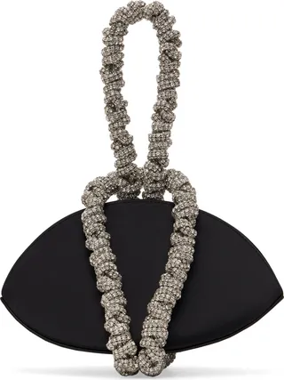 KARA Black Phone Cord Knot Bag