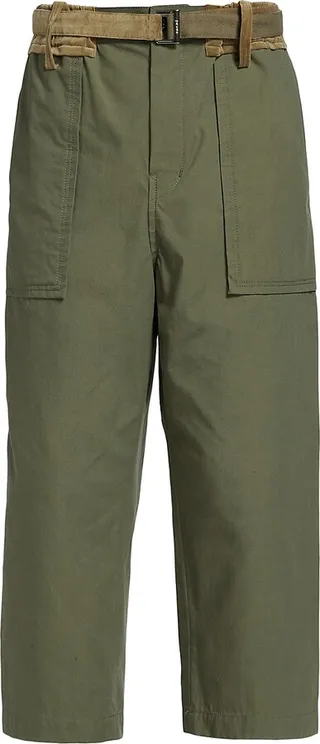 Oxford Cotton-Blend Crop Pants