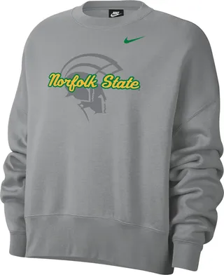 Nike Women's College (Norfolk State) Crew-Neck Sweatshirt in Grey
