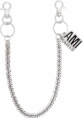 Logo-Charm Chain Keyring