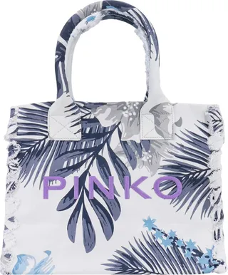 Canvas shoukder bag with embroidered logo