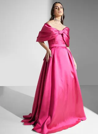 Bardot Satin Dress