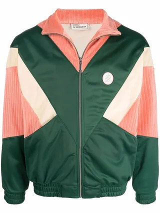 Panelled Zip-Up Bomber Jacket