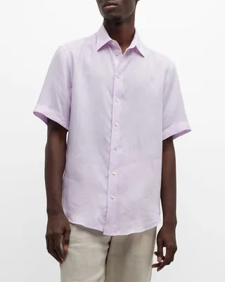 Men's Short Sleeve Linen Sport Shirt