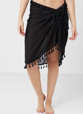 Fringed Beach Cover Up Skirt