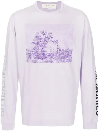 graphic-print long-sleeved T-shirt