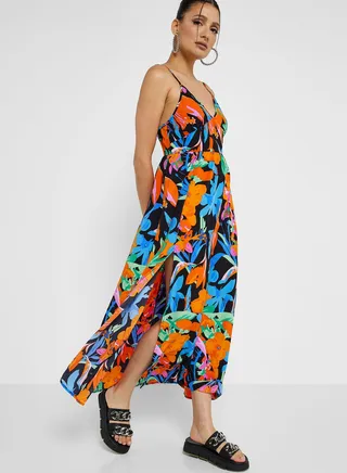 Strappy Printed Dress