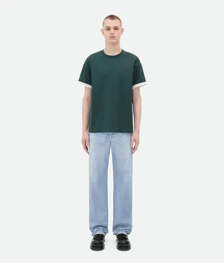 Relaxed Fit Double Layer Cotton T-Shirt