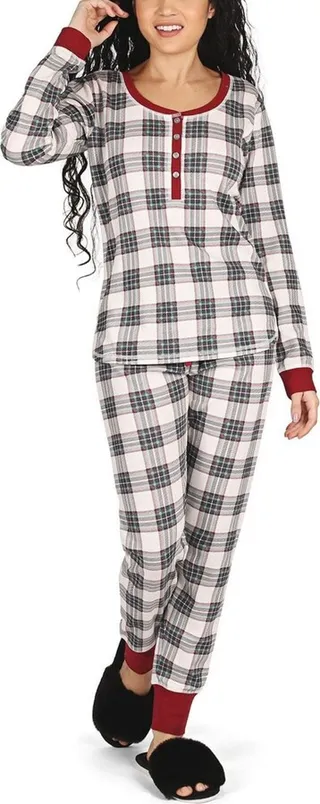 MeMoi Women's Plaid Matching Pajama 2 Piece Set